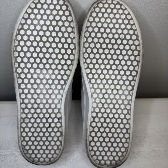 Sam Edelman Leya White Sneakers Shoes Faux Fur Pom Pom Size 6 - Picture 9 of 10